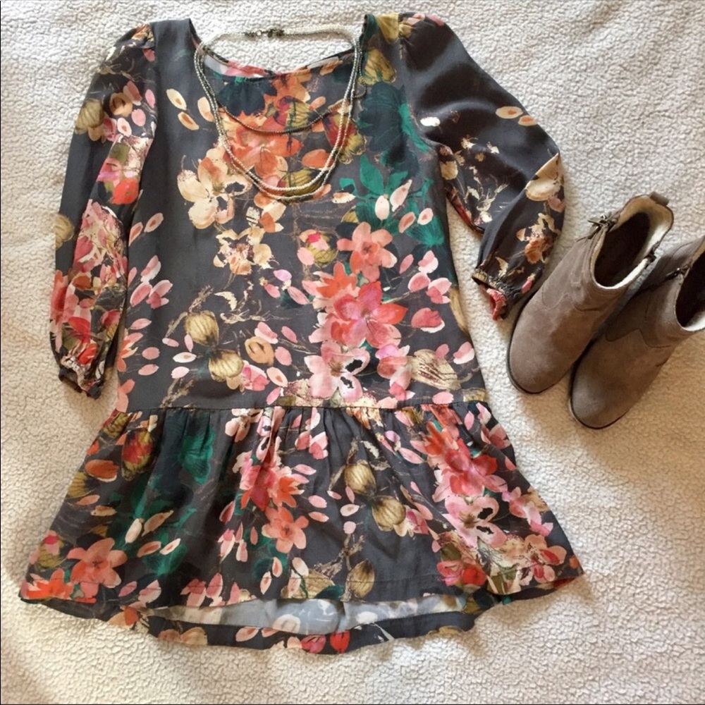 Anthropologie Meadow Rue floral tunic dress